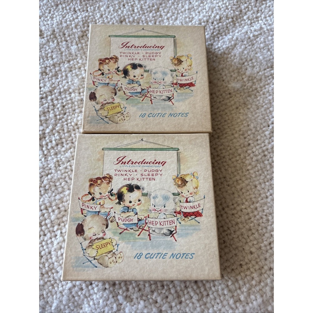 Harry Doehla Vintage Set Of 2 Boxes One Has 18 and 2nd Has 17 Cutie Note Cards